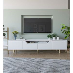 Comoda TV, Hanah Home, Roma 180, 180x48x29.8 cm, PAL, Alb imagine