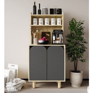 Dulap multifunctional, Hanah Home, Parma 2, 70x155x40 cm, PAL, Stejar safir / Antracit imagine