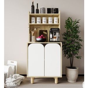 Dulap multifunctional, Hanah Home, Parma 2, 70x155x40 cm, PAL, Stejar Safir / Alb imagine