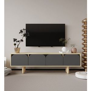 Comoda TV, Hanah Home, Lazio, 180x48x29.8 cm, PAL, Stejar safir / Antracit imagine