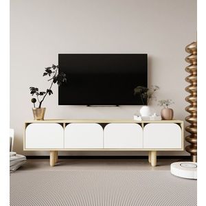 Comoda TV, Hanah Home, Lazio, 180x48x29.8 cm, PAL, Stejar Safir / Alb imagine