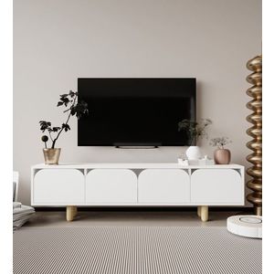 Comoda TV, Hanah Home, Lazio, 180x48x29.8 cm, PAL, Alb imagine
