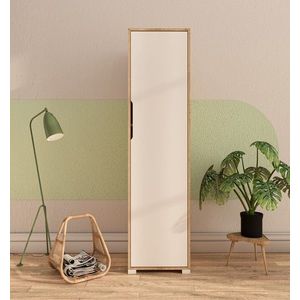 Dulap pentru haine, Hanah Home, Flora 47, 47x183x45 cm, PAL, Stejar Safir / Alb imagine