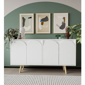 Consola, Hanah Home, Venezia 150, 150x80x45 cm, PAL, Alb imagine