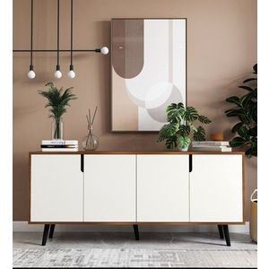 Consola, Hanah Home, Latina Modern 180, 180x80x45 cm, PAL, Nuc/Alb imagine