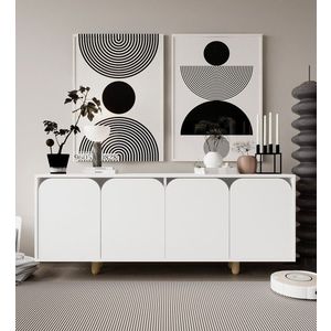 Consola, Hanah Home, Lazio Bohem 180, 180x75x45 cm, PAL, Alb imagine