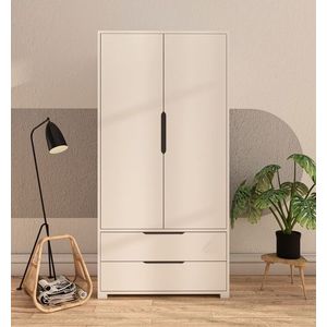 Dulap pentru haine, Hanah Home, Flora 90, 90x183x45 cm, PAL, Alb imagine