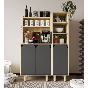 Dulap multifunctional, Hanah Home, Parma 3, 105x155x40 cm, PAL, Stejar safir / Antracit imagine