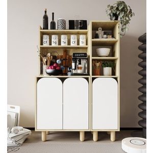 Dulap multifunctional, Hanah Home, Parma 3, 105x155x40 cm, PAL, Stejar Safir / Alb imagine