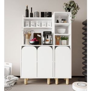 Dulap multifunctional, Hanah Home, Parma 3, 105x155x40 cm, PAL, Alb imagine