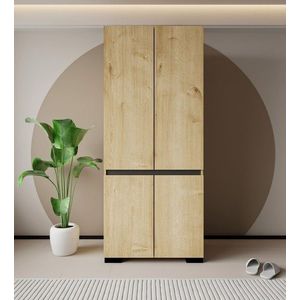 Dulap pentru haine, Hanah Home, Floransa 90, 90x210x52 cm, PAL, Stejar safir / Antracit imagine