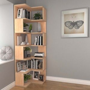 Corp biblioteca, Hanah Home, CPT4805-192, 55x192x27 cm, Placaj, Natural imagine