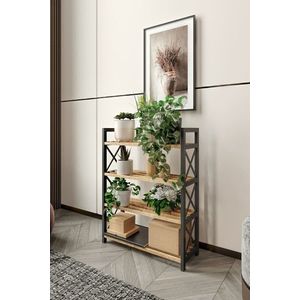 Raft universal, Hanah Home, Plastic Bathroom 4, 46x64x18 cm, 100% PLASTIC LEMN, Negru imagine