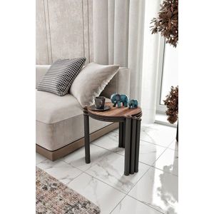 Set masute 3 piese, Hanah Home, Lavia 3, MDF , Maro imagine