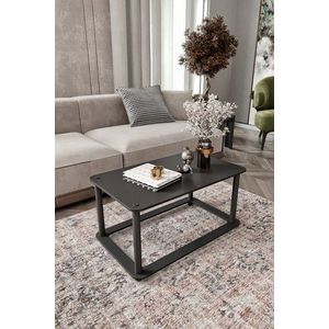 Masuta de cafea, Hanah Home, Hole Rect, 70x38x42 cm, MDF , Negru imagine