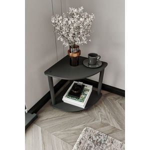 Masuta, Hanah Home, Bookcase 2-Tiers Corner, 34x38x34 cm, MDF , Negru imagine