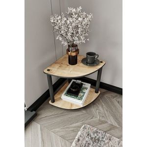 Masuta, Hanah Home, Bookcase 2-Tiers Corner, 34x38x34 cm, MDF , Stejar imagine