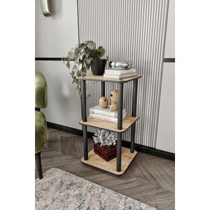 Corp biblioteca, Hanah Home, Bookcase 3 Tiers Square, 34x72x34 cm, MDF , Stejar imagine