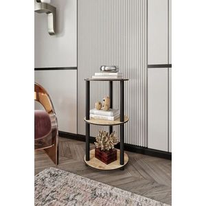 Corp biblioteca, Hanah Home, Bookcase 3-Tier Round, 34x72x34 cm, MDF , Stejar imagine