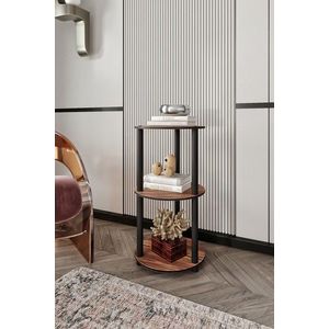 Corp biblioteca, Hanah Home, Bookshelf 3 Layer Round, 34x72x34 cm, MDF , Maro imagine