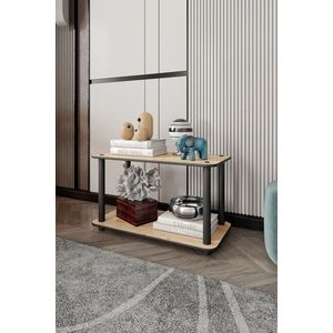 Masuta de cafea, Hanah Home, Bookcase 2-Tiers Rect, 30x38x60 cm, MDF , Stejar imagine