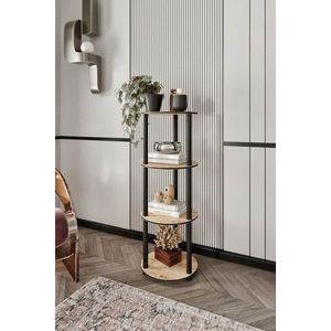 Corp biblioteca, Hanah Home, Bookcase 4 Floors Round, 34x106x34 cm, MDF , Stejar imagine