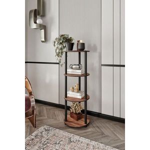 Corp biblioteca, Hanah Home, Bookcase 4 Layer Round, 34x106x34 cm, MDF , Maro imagine