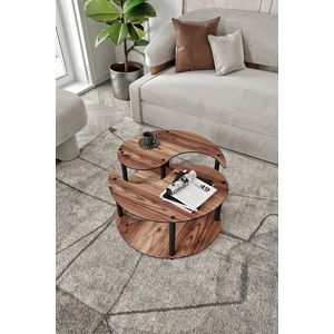 Set masute de cafea, Hanah Home, Yin Yang 2, MDF , Maro imagine