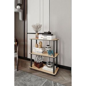 Corp biblioteca, Hanah Home, Bookcase 3-Tiers Rect, 30x72x60 cm, MDF , Stejar imagine