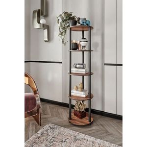 Corp biblioteca, Hanah Home, Bookcase 5 Layer Round, 34x140x34 cm, MDF , Maro imagine