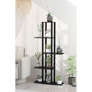 Suport din lemn pentru plante, Hanah Home, Gardenia Flower Bed, 20x60x140 cm, MDF , Negru imagine