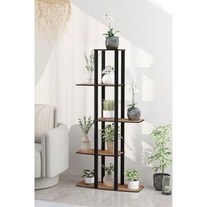 Suport din lemn pentru plante, Hanah Home, Gardenia Flower Bed, 20x60x140 cm, MDF , Maro imagine