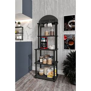 Dulap de bucatarie, Hanah Home, Lungo, 30x50x140 cm, MDF , Negru imagine