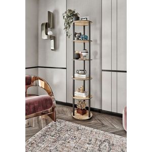 Corp biblioteca, Hanah Home, Bookcase 6 Layer Round, 34x175x34 cm, MDF , Stejar imagine