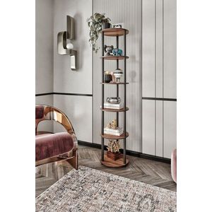Corp biblioteca, Hanah Home, Bookcase 6 Layer Round, 34x175x34 cm, MDF , Maro imagine