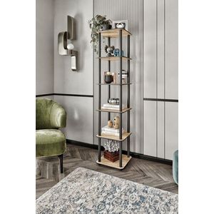 Corp biblioteca, Hanah Home, Bookcase 6 Tiers Square, 34x175x34 cm, MDF , Stejar imagine
