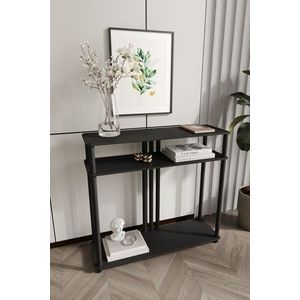 Dulap, Hanah Home, Garcia, 90x30x84 cm, MDF , Negru imagine