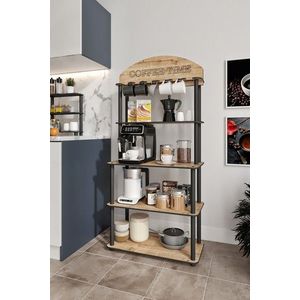 Dulap de bucatarie, Hanah Home, Time, 34x69x140 cm, MDF , Stejar imagine