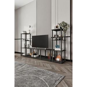 Comoda TV, Hanah Home, Grand, 188x106x34 cm, MDF , Negru imagine
