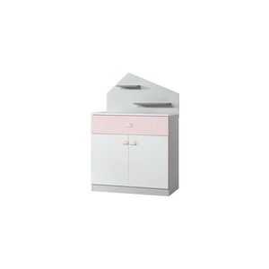 Dulap, Hanah Home, Ayder, 88x134x47 cm, PAL, Roz / Gri imagine