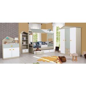 Dulap, Hanah Home, Ayder New, 88x134x47 cm, PAL, Verde imagine