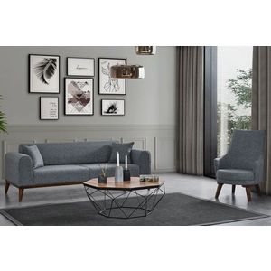 Fotoliu, Atelier del Sofa, 560ARE2908, Lemn de fag / PAL, Gri deschis imagine