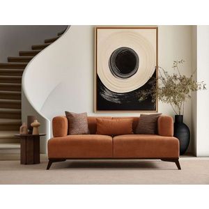 Canapea 2 locuri, Atelier del Sofa, 560ARE5212, Lemn;PAL, Portocaliu/Negru imagine