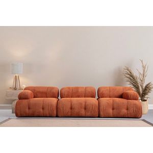 Canapea 3 locuri, Atelier del Sofa, 560ARE1553, Lemn de fag / PAL, Portocaliu imagine