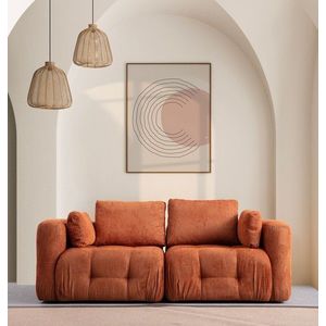 Canapea 2 locuri, Atelier del Sofa, 560ARE4136, Lemn de fag / PAL, Portocaliu imagine