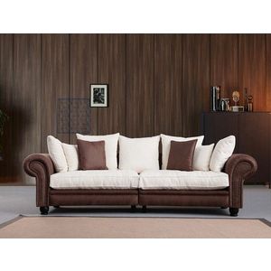 Canapea 3 locuri, Atelier del Sofa, 560ARE1548, Lemn de fag / PAL, Maro/Alb imagine