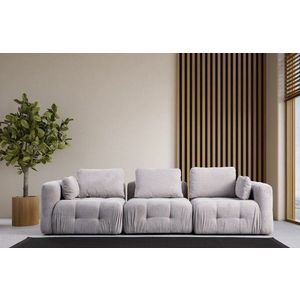 Canapea 3 locuri, Atelier del Sofa, 560ARE4120, Lemn de fag / PAL, Gri deschis imagine