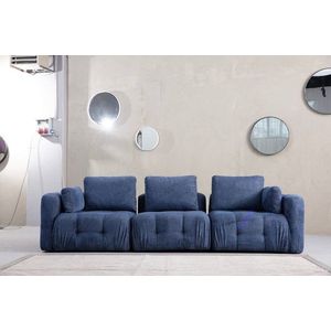Canapea 3 locuri, Atelier del Sofa, 560ARE4127, Lemn de fag / PAL, Albastru navy imagine