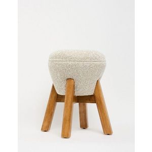 Taburet, Atelier del Sofa, 370CTF1107, Lemn de fag, Crema/Nuca imagine