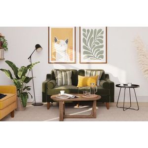 Canapea 2 locuri, Atelier del Sofa, 918CMF1140, Otel, Verde ulei / Nuc imagine